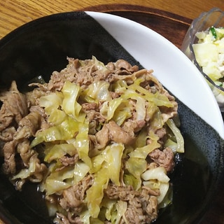 キャベツと牛肉の牛丼風